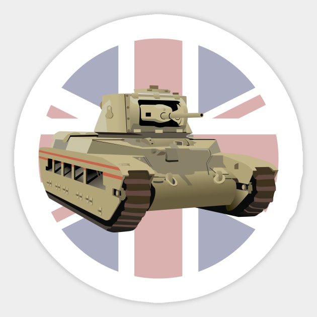 Matilda II WW2 British Tank Sticker by NorseTech